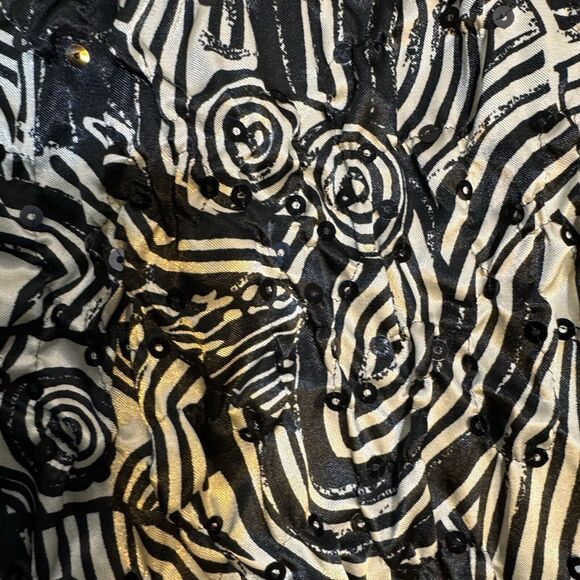 MSK Med Women's Sequin Bomber Style Jacket with Smocked Front and‎ Full Zip - Picture 4 of 6